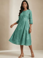 Floral Striped Pure Cotton Kurti - Image 5