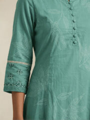 Floral Striped Pure Cotton Kurti - Image 3