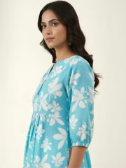 AADIVAA Floral Printed V-Neck Empire Kurti - Image 3