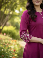 AADIVAA Women Floral Embroidered Regular Thread Work Pure Cotton Kurta with Palazzos - Image 4