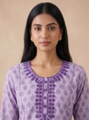 AADIVAA Women Ethnic Motifs Printed Regular Thread Work Pure Cotton Kurta with Trousers - Image 5