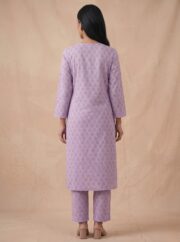 AADIVAA Women Ethnic Motifs Printed Regular Thread Work Pure Cotton Kurta with Trousers - Image 6