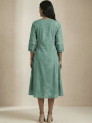 Floral Striped Pure Cotton Kurti - Image 2