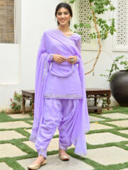 Lavender Kurta Patiala Set - Image 2
