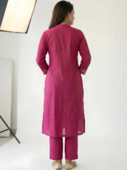 AADIVAA Women Floral Embroidered Regular Thread Work Pure Cotton Kurta with Trousers - Image 5