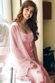 Blush Pink Georgette Patiala Suit for Wedding With Stone Work - Image 3