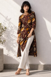 AADIVAA Ethnic Motifs Printed Pure Cotton Blend Kurti