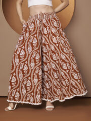 Women Relaxed Brown Viscose Rayon Trousers - Image 6