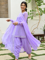 Lavender Kurta Patiala Set