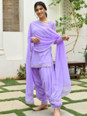 Lavender Kurta Patiala Set - Image 4