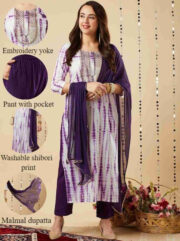 Women Cotton Rayon Kurta Pant Dupatta Set