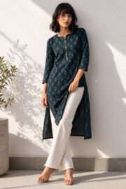 AADIVAA Ethnic Motifs Printed Pure Cotton Blend Kurti