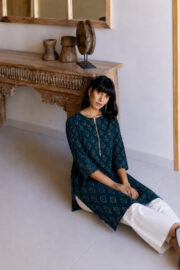 AADIVAA Ethnic Motifs Printed Pure Cotton Blend Kurti - Image 5